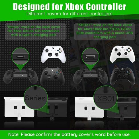 KEKUCULL Dual Dock Charging Station Compatible with Xbox Series X/S, Xbox One/One X/One S Controllers, Efficient Xbox Controller Charger with 2 * 1100mah Rechargeable Controller Battery Packs(Black) in Kuwait