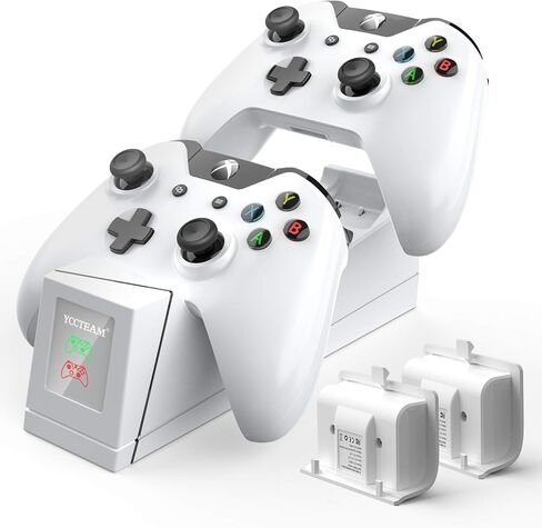 Controller Charger Compatible with Xbox One, YCCTEAM Rechargeable Battery Pack Compatible with Xbox One, Xbox One X, Xbox One S, Xbox One Elite Controller, Charging Station with 2pcs 1200mAh Battery in Kuwait