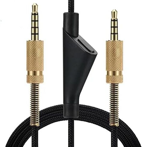 سلك كابل بديل CYPHER.V لسماعات الألعاب Astro A40/A40TR/A10، سلك Aux مع التحكم في مستوى الصوت 2.0 متر 6.5 قدم متوافق مع Xbox one PC Ps4 وما إلى ذلك (أسود) in Kuwait