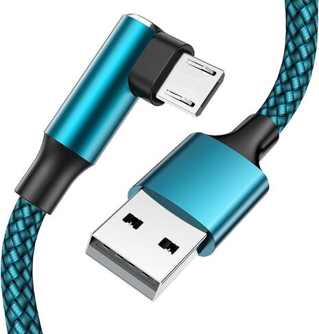 Micro USB 90 Degree Cable [2 Pack 10FT] for Fire 7 HD8, Samsung Tablets, Galaxy S7 S6 Edge J8 J7, Xbox One, PS4 Controllers, Camera and More – Right Angled Micro USB Charging Cable in Kuwait
