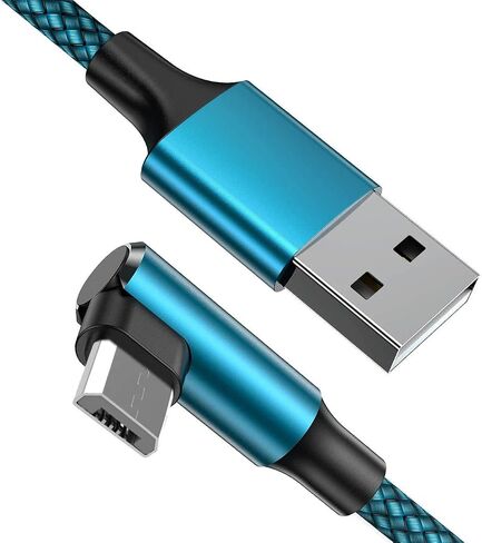 Micro USB 90 Degree Cable [2 Pack 10FT] for Fire 7 HD8, Samsung Tablets, Galaxy S7 S6 Edge J8 J7, Xbox One, PS4 Controllers, Camera and More – Right Angled Micro USB Charging Cable in Kuwait