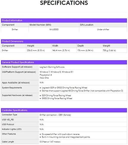 Logitech Driving Force Shifter - USB for PS4 and Xbox One, 941-000130 (for PS4 and Xbox One) in Kuwait