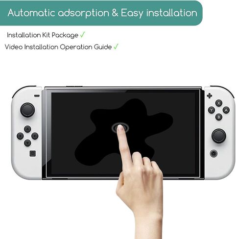 KEANBOLL 2-Pack Tempered Glass Screen Protector Compatible with Nintendo Switch OLED model 2021, Ultra Clear & 9H Hardness & Scratch Resistant & Easy Installation in Saudi Arabia