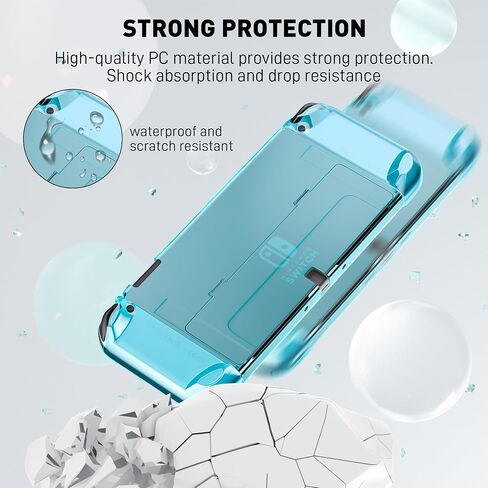 [Improved Version] Dockable Clear Case for Nintendo Switch OLED 2021, FANPL Protective Case Cover for Switch OLED and Joy Con Controller - Strong and Durable, Not Easy to Fall Off (Red) in Saudi Arabia