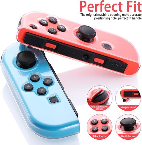 حافظة Finera بديلة ناعمة لجهاز Nintendo Switch Joy-Con، حافظة حماية شفافة من مادة TPU متوافقة مع وحدة التحكم المحمولة NS Joy Cons in Kuwait