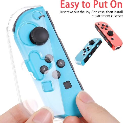 حافظة Finera بديلة ناعمة لجهاز Nintendo Switch Joy-Con، حافظة حماية شفافة من مادة TPU متوافقة مع وحدة التحكم المحمولة NS Joy Cons in Kuwait