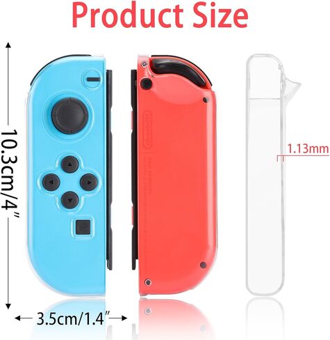 حافظة Finera بديلة ناعمة لجهاز Nintendo Switch Joy-Con، حافظة حماية شفافة من مادة TPU متوافقة مع وحدة التحكم المحمولة NS Joy Cons in Kuwait