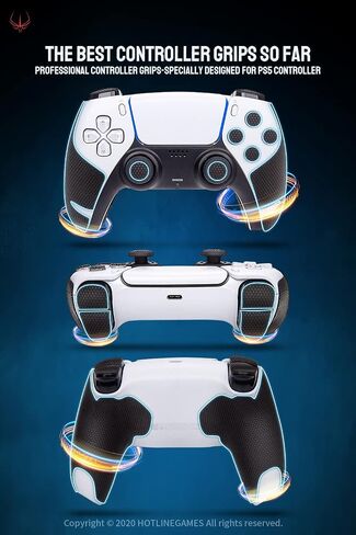 HOTLINEGAMES Controller Grips Compatible with PS5 Dualsense Edge, PlayStation 5 Controller Accessories, Skin Kit, Anti-Slip Grip Tape, Sweat-Absorbent, Easy to Apply (Handle Grips+Buttons+Triggers) in Kuwait