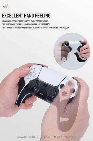 HOTLINEGAMES Controller Grips Compatible with PS5 Dualsense Edge, PlayStation 5 Controller Accessories, Skin Kit, Anti-Slip Grip Tape, Sweat-Absorbent, Easy to Apply (Handle Grips+Buttons+Triggers) in Kuwait
