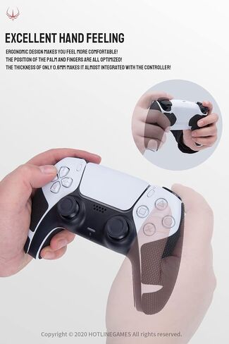 HOTLINEGAMES Controller Grips Compatible with PS5 Dualsense Edge, PlayStation 5 Controller Accessories, Skin Kit, Anti-Slip Grip Tape, Sweat-Absorbent, Easy to Apply (Handle Grips+Buttons+Triggers) in Kuwait