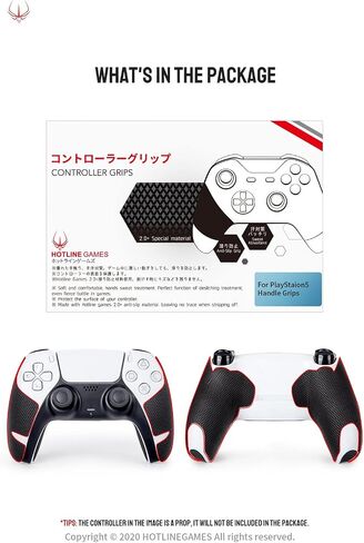 HOTLINEGAMES Controller Grips Compatible with PS5 Dualsense Edge, PlayStation 5 Controller Accessories, Skin Kit, Anti-Slip Grip Tape, Sweat-Absorbent, Easy to Apply (Handle Grips+Buttons+Triggers) in Kuwait
