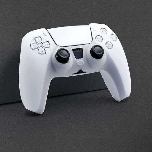 Peziang Controller Skin for Ps5, Ergonomic Anti-Slip Soft Ultra-Thin Silicone Protective Cover Gamepad Case for Playstation 5 DualSense Wireless Controller Black in Saudi Arabia