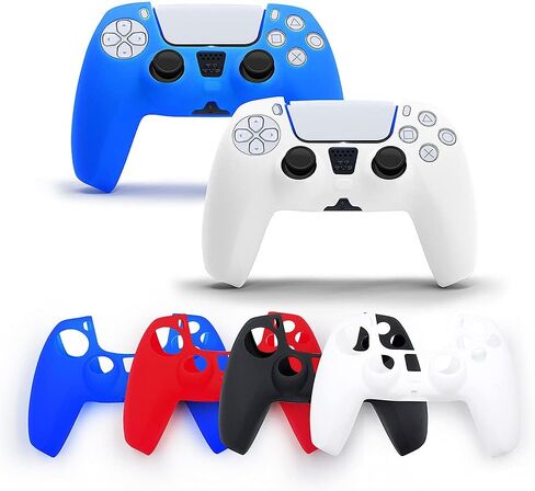 Peziang Controller Skin for Ps5, Ergonomic Anti-Slip Soft Ultra-Thin Silicone Protective Cover Gamepad Case for Playstation 5 DualSense Wireless Controller Black in Saudi Arabia