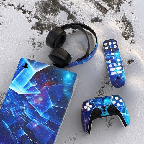 PlayVital Cherry Blossoms Petals Full Set Skin Decal for ps5 Console Digital Edition, Sticker Vinyl Decal Cover for ps5 Controller & Charging Station & Headset & Media Remote in Kuwait