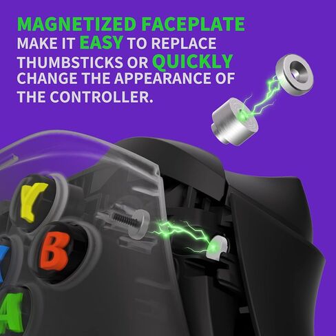غلاف أمامي مغناطيسي بديل FaceMag باللون الأخضر النيون من eXtremeRate لوحدة تحكم Xbox Series X & S، حلقة مميزة لغطاء لوحة الواجهة DIY لوحدة تحكم Xbox Core موديل 1914 - وحدة التحكم غير متضمنة in Saudi Arabia
