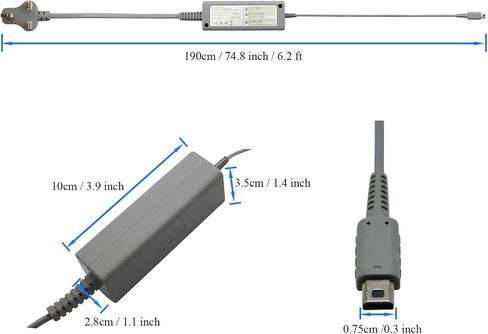 OSTENT EU Type Home Wall Charger AC Adapter Power Supply for Nintendo Wii U Gamepad in Kuwait