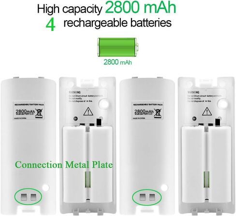 Tuboopy Wii Remote Charging Station for Wii Controllers, Wii Controller Charger Dock with 4 Rechargeable Batteries USB Charging Cord (White) in Saudi Arabia
