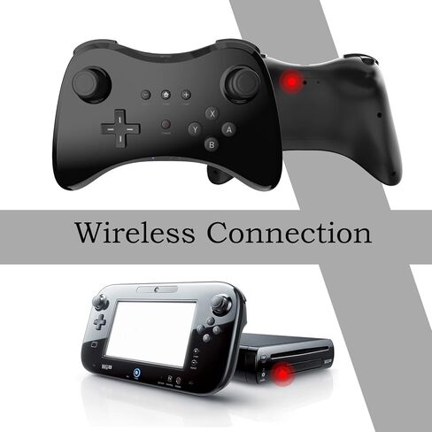 Cenxaki Wireless Pro Controller for Nintendo Wii U Pro Console,Wireless Dual Analog Bluetooth Wii U Controller Gamepad with Classic Style - Black PC in Kuwait