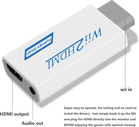 محول وي HDMI 3 في 1 من كودكاي من وي الى محول HDMI للتلفزيون الذكي + شريط مستشعر حركة سلكي + كيبل HDMI عالي السرعة بطول 5 قدم متوافق مع نينتندو وي in Kuwait