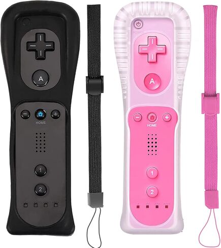 4 حزم وحدة تحكم عن بعد كلاسيكية متوافقة مع وحدة تحكم Wii Wii U، لوحة ألعاب مع غطاء سيليكون ناعم وحزام معصم (أحمر + أزرق + وردي + أزرق داكن) in Kuwait