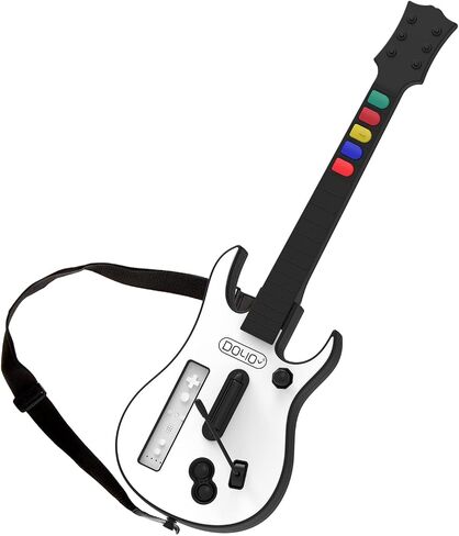DOYO Wireless Wii Guitar Hero Controller for guitar hero and Rock Band Games, Compatible with All guitar Hero Games and Rock Band 2, Legends of Rock, Includes Adjustable Strap (Black) in Saudi Arabia