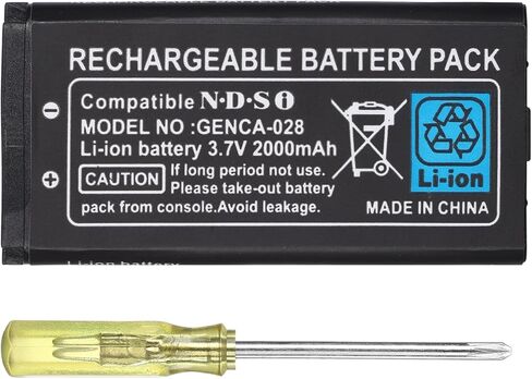 3.7V 2000mAh Battery Pack, Replacement Rechargeable Lithium-ion Battery Compatible with Nintendo DSi NDSi, Including Tool Pack Kit in Kuwait