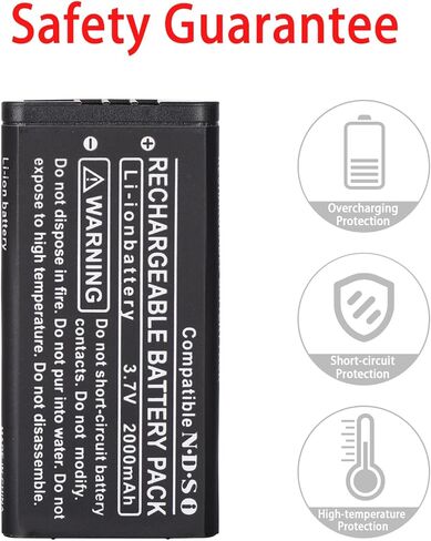 3.7V 2000mAh Battery Pack, Replacement Rechargeable Lithium-ion Battery Compatible with Nintendo DSi NDSi, Including Tool Pack Kit in Kuwait