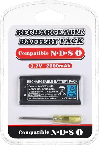 3.7V 2000mAh Battery Pack, Replacement Rechargeable Lithium-ion Battery Compatible with Nintendo DSi NDSi, Including Tool Pack Kit in Kuwait