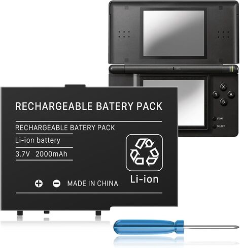JDIRLDL DS Lite Battery, USG-003 3.7V 2000mAh Replacement Lithium-ion Battery for Nintendo DS Lite, NDSL Game Player Battery with Tools (Not for Nintendo DSi, DSi XL, DSi LL) in Kuwait