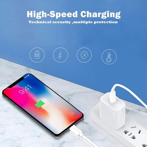 شاحن iPhone 12 13 14 فائق السرعة شاحن iPhone USB C 2-Pack 20W شاحن حائط سريع Blcok مع كابل 6FT محولات شحن سريع لهاتف iPhone 14/13/12/Pro Max/Pro/11/ iPad in Saudi Arabia