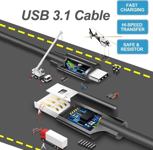 كابل شحن USB من النوع C بديل سلك إمداد الطاقة متوافق مع نينتندو سويتش Samsung Galaxy S9 S8 Note 8 MacBook LG V20 V30 OnePlus 5 3T وأجهزة USB الأخرى من النوع C (1.8 متر/أسود) in Saudi Arabia