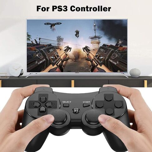 JINHOABF Wireless Controller for PS3 Controller,Built-in Dual Vibration Gamepad Compatible for PS3 Controller,with Charger Cable (Black) in Kuwait
