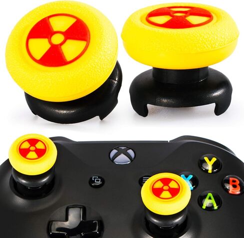 FPS Thumbstick Extender & 3D Texture Rubber Silicone Grip Cover 2 Sets for Xbox Series X/S & Xbox One Controller(BioH Green) in Kuwait