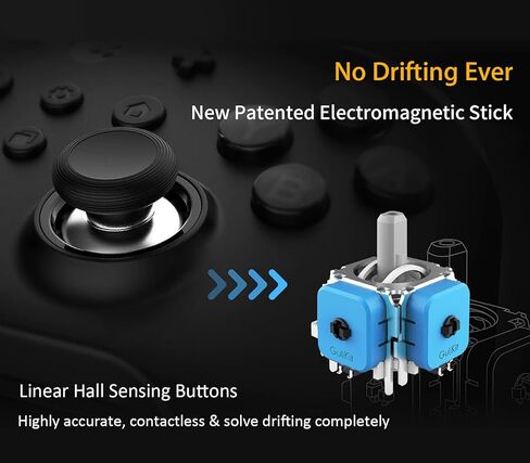 GuliKit (وحدة التحكم اللاسلكية No Stick Drift KingKong 2 Pro لجهاز نينتندو سويتش، أول وحدة تحكم بلوتوث مع عصا التحكم المستشعرة لتأثير القاعة، بدون منطقة ميتة، ألعاب الطيار الآلي، تحسس الحركة [أبيض] in Kuwait