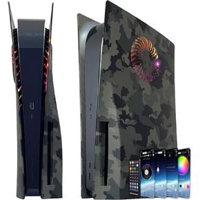 Faceplate with RGB Light Strip for PS5 and Dust Filter for Cooling Vents DOBEWINGDELOU 400+ Effects LED Light Ring Console Cover for Disc Edition DIY Decoration Kit Accessories Black in Saudi Arabia