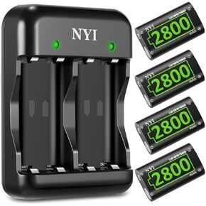 2800mAh Rechargeable Battery for Xbox Series S/Xbox Series X/Xbox One S/Xbox One X/Xbox One Elite, NYI 4X High Power NiMH Batteries Kit with Fast Charging Charger in Saudi Arabia