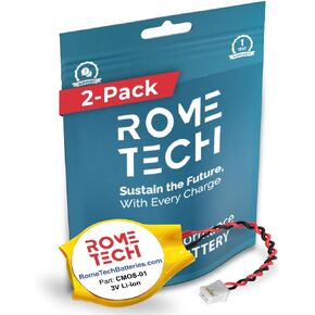 Rome Tech Replacement CR2032-LC1 CMOS Battery for Sony Playstation 2/3 - PS2 PS3 Backup RTC BIOS Battery - 2 Wire Cable (2-Pack)