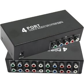 BolAAzuL 4-Way Component AV Video Switch Box 4 in 1 Out Plug & Play | 5RCA YPbPr Cable RGB Component AV Switcher Selector Converter 4 Port for Retro Gaming PS2 Wii Xbox DVD Player TV in Saudi Arabia