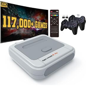 وحدة تحكم ألعاب Kinhank Retro بسعة 128 جيجابايت، وحدة تحكم Super Console X PRO مدمجة أكثر من 95,000 لعبة، أنظمة وحدة تحكم ألعاب فيديو لإخراج 4K TV HD/AV، أنظمة مزدوجة (128 جيجا) in Kuwait