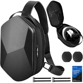 حقيبة تخزين صلبة عصرية من PECOOVR لجهاز PSVR 2 وملحقاتها، حقيبة كتف لحمل PlayStation VR2 بسعة قابلة للتوسيع، حقيبة ظهر PSVR2 للسفر حول الجسم مع منظم قابل للإزالة لأجهزة التحكم in Kuwait