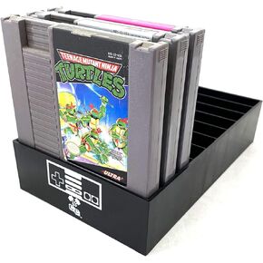 Black, NES Compatible Cartridge Holder, NES Game Tray, Holds 10 Games, Clutter Reducing, Retro Video Game Collection, Works with Nintendo Entertainment System NTSC and PAL Cartridges in Saudi Arabia