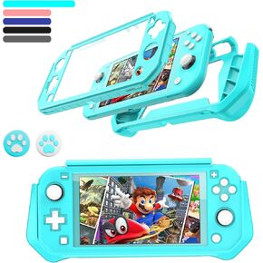Switch Lite Case Protective Case for Nintendo Switch Lite, Feerne Full Protection TPU Shockproof Case Cover for Nintendo Switch Lite Skin with Built-in Screen Protector & Joystick Caps, Black in Saudi Arabia