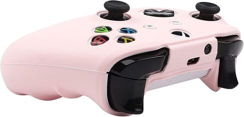 RALAN Pink Controller Skins for Xbox One，Silicone Controller Cover Skin Protector Compatible for Xbox Ones Controller (Pink Pro Thumb Grip x 2,Cat + Skull Cap &Cover Grip x 2)(Pink Emerald) in Kuwait