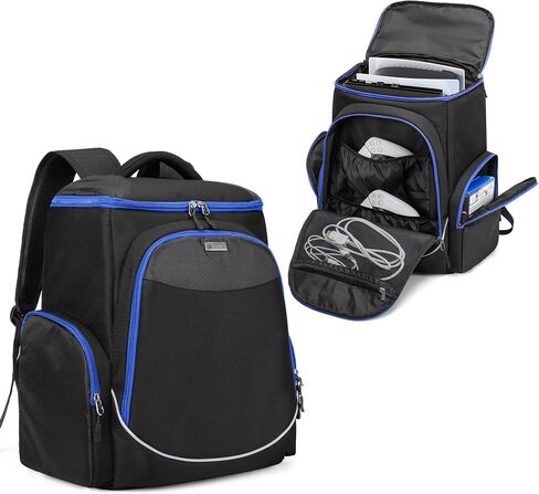 Trunab Gaming Console Backpack Travel Bag Compatible with PS5/PS4/Xbox One | Fits 15.6" laptop, Multiple Pockets for Gaming Accessories,Padded Protection in Kuwait
