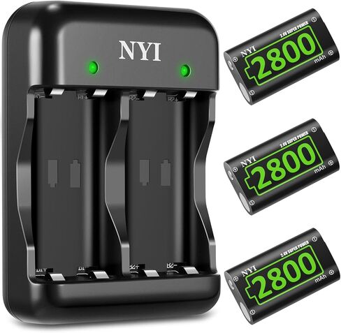 2800mAh Rechargeable Battery for Xbox Series S/Xbox Series X/Xbox One S/Xbox One X/Xbox One Elite, NYI 4X High Power NiMH Batteries Kit with Fast Charging Charger in Saudi Arabia