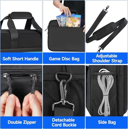 Deegotech Travel Carrying Case Compatible with PS5, Portable Protective Storage Bag for PlayStation5 Console Multiple Pockets for PS5 Disc/Controller/Game Cards & Accessories Tech Gifts for Men in Kuwait