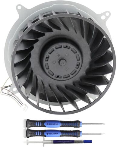 مجموعة بديلة رأسية لمروحة التبريد الداخلية لجهاز Sony Playstation 5 PS5 Series Fan 12047GA-12M-WB-01 12V 2.4A 23 شفرات مروحة عامة 17 شفرات G12L12MS1AH-56J14 مروحة (مع أداة فتح) in Kuwait
