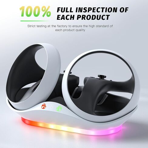 قاعدة شحن هاستريث لوحدة تحكم PS5 VR2، محطة شحن سريعة مع منفذين قابلين لإعادة الشحن، قاعدة شحن مغناطيسية مع مؤشر LED لملحقات PS VR2 in Kuwait