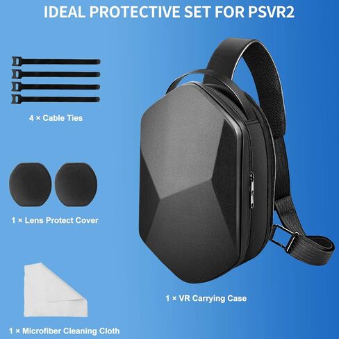 حقيبة تخزين صلبة عصرية من PECOOVR لجهاز PSVR 2 وملحقاتها، حقيبة كتف لحمل PlayStation VR2 بسعة قابلة للتوسيع، حقيبة ظهر PSVR2 للسفر حول الجسم مع منظم قابل للإزالة لأجهزة التحكم in Kuwait
