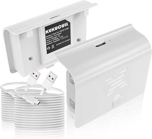 حزمة بطارية KEKUCULL قابلة لإعادة الشحن لوحدة تحكم Xbox One/S/X/Elite مع منفذ شحن Micro-USB، بطاريتان × 1400 مللي أمبير في الساعة لوحدة تحكم Xbox One (ليست لوحدة التحكم مع منفذ شحن من النوع C) in Kuwait